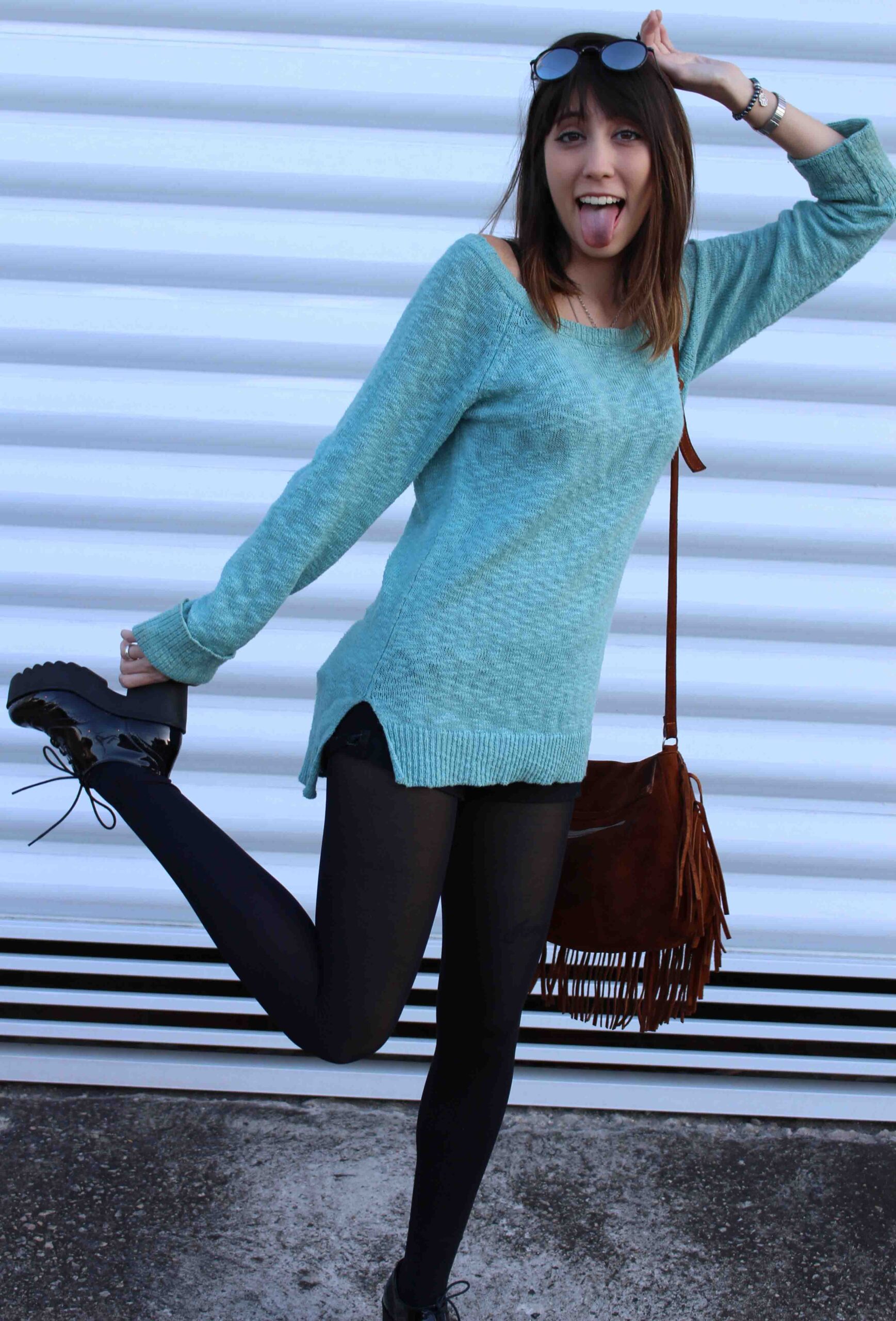 Look da Ma: tricot meia estação + bota tratorada